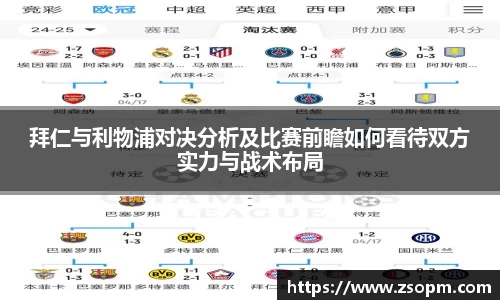 拜仁与利物浦对决分析及比赛前瞻如何看待双方实力与战术布局